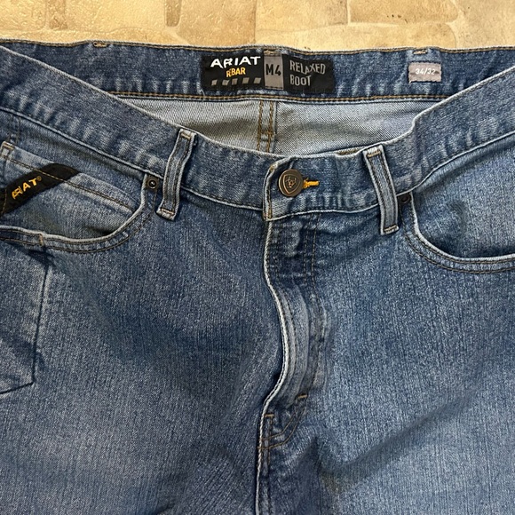 Ariat Rebar M4 Men's Relaxed Boot Fit Blue Jeans 34x32 - Picture 2 of 8